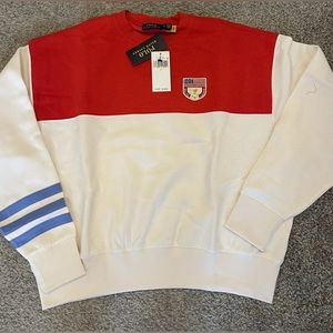 POLO RALPH LAUREN Color-Blocked Fleece Sweatshirt, Size S